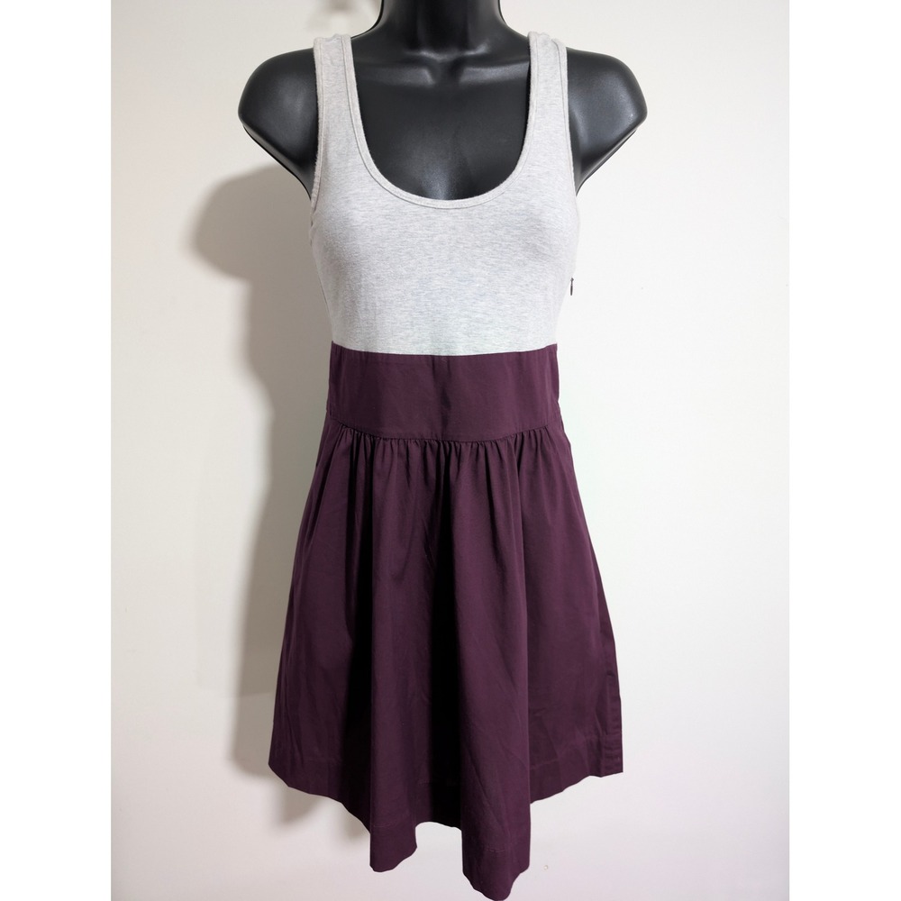 Express Gray & Purple Sleeveless Fit & Flare Tank Dress A Line Sixe 2 Xsmall